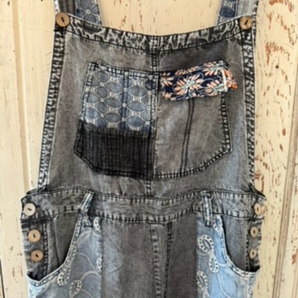 OLI & HALI PATCHWORK TENCEL OVERALLS - Picture 12 of 13